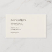 Carte De Visite UNISEX professionnel (INSÉRER LA PHOTO) - (Dos)