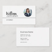 Carte De Visite UNISEX professionnel (INSÉRER LA PHOTO) - (Devant / Derrière)