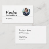 Carte De Visite UNISEX professionnel (INSÉRER LA PHOTO) - (Devant / Derrière)