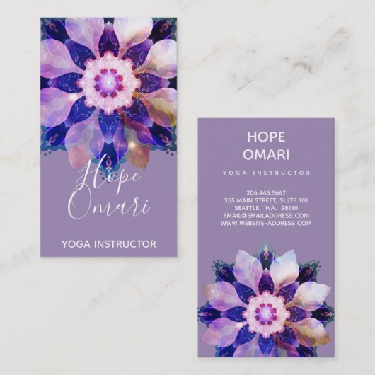 Carte De Visite Unity Mandala (Devant / Derrière)