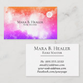 Carte De Visite Univers de nébuleuse de pêche de lavande de rose (Devant / Derrière)