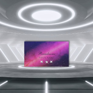 Carte De Visite Universe rose et bleu foncé espace bijoux étincela