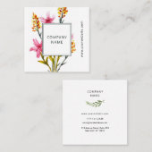 Carte de visite universel avec fleur botanique. (Devant / Derrière)