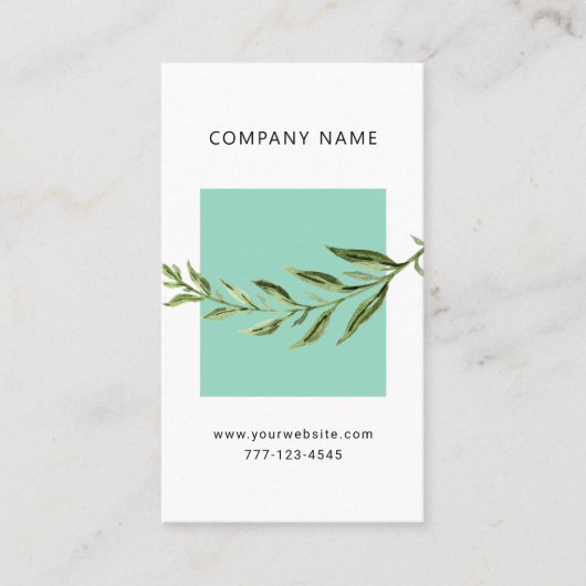 Carte de visite universel avec fleur botanique. (Devant)