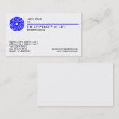 Carte De Visite Université de la vie - règle bleue (Devant / Derrière)