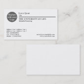 Carte De Visite Université de la vie - règle noire (Devant / Derrière)