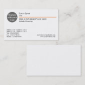 Carte De Visite Université de la vie - règle orange (Devant / Derrière)