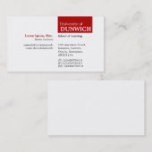 Carte De Visite Université de TopTag - rouge rouge (Devant / Derrière)