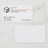 Carte De Visite Université de vie - (Cube) Orange Rule (Devant / Derrière)