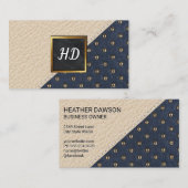 Carte De Visite Upholé | Plan En Cuir | Marbre or (Devant / Derrière)