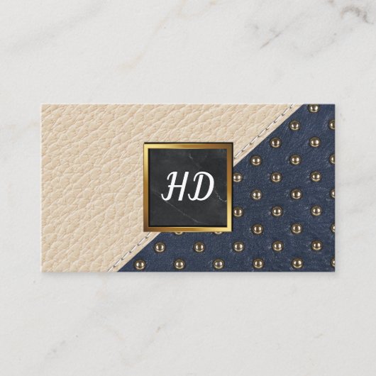 Carte De Visite Upholé | Plan En Cuir | Marbre or (Devant)