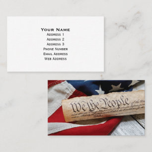 Carte De Visite US Constitution and Flag