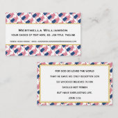 Carte De Visite USA AMERICA Christian Scripture John 3:16 (Devant / Derrière)