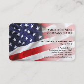 Carte De Visite USA American Flag Professional QR Code Patriotique (Devant)
