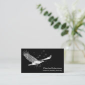 Carte De Visite *~* USA Drapeau American Eagle gris gris gris sur  (Debout devant)