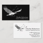 Carte De Visite *~* USA Drapeau American Eagle gris gris gris sur  (Devant / Derrière)