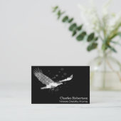 Carte De Visite *~* USA Drapeau American Eagle gris gris gris sur  (Debout devant)