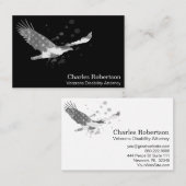 Carte De Visite *~* USA Drapeau American Eagle gris gris gris sur  (Devant / Derrière)