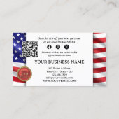Carte De Visite USA Drapeau Cupcake QR Code Merci pour votre comma (Dos)