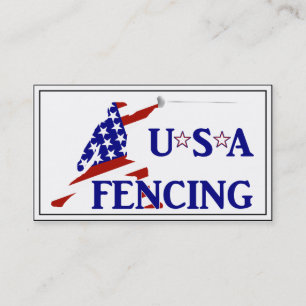 Carte De Visite USA Fencing Patriotique En Garde Sports