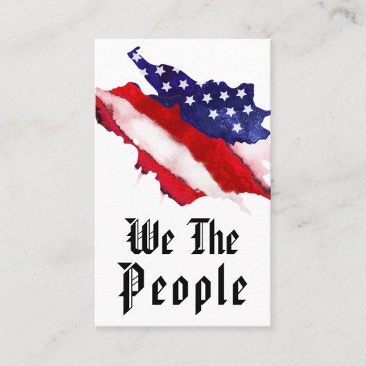 Carte De Visite *~* USA We The People Aquarelle Drapeau américain (Devant)