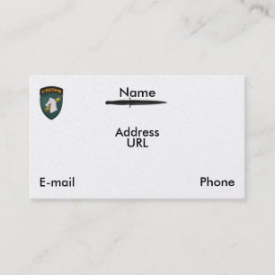 Carte De Visite USASOC 1er opérations spéciales SOCOM vétérans pat