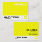 Carte De Visite Usine couleur - Jaune (FFFF00) (Devant / Derrière)