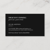 Carte De Visite Ustensiles alimentaires (Dos)