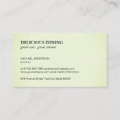 Carte De Visite Ustensiles alimentaires (Dos)