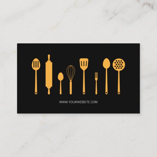 Carte De Visite Ustensiles | Chef exécutif (Dos)