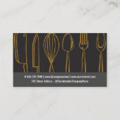 Carte De Visite Ustensiles | Chef exécutif | Code QR (Dos)