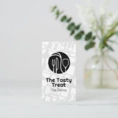 Carte De Visite Ustensiles cuisine | Logo du diner | Chef (Debout devant)