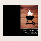 Carte De Visite Ustensiles de bois rustique barbecue maître grill (Extérieur déplié)
