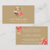 Carte De Visite Ustensiles de boulangerie avec Panier rustique bru (Devant / Derrière)