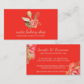 Carte De Visite Ustensiles de boulangerie avec Panier rustique rou (Devant / Derrière)