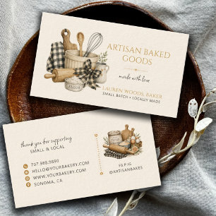 Carte De Visite Ustensiles de Boulangerie Boulanger Artisan Boulan