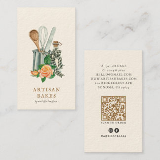 Carte De Visite Ustensiles de boulangerie Boulangerie Boulanger