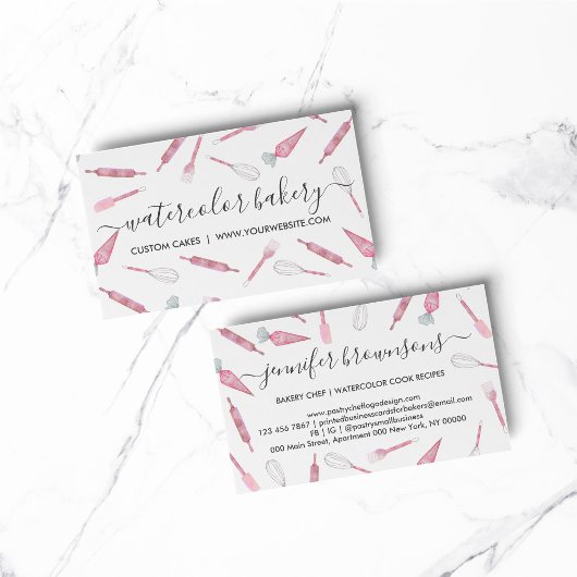 Carte De Visite Ustensiles de boulangerie faits maison