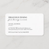 Carte De Visite Ustensiles de cuisine (Dos)