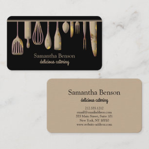 Carte De Visite Ustensiles de cuisine chic modernes pour la cuisin