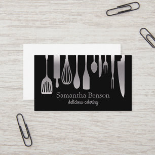 Carte De Visite Ustensiles de cuisine chic modernes pour la cuisin