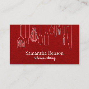 Carte De Visite Ustensiles de cuisine chic modernes pour la cuisso