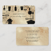 Carte De Visite Ustensiles de Cuisine et de Pâtisserie Modernes (Devant / Derrière)