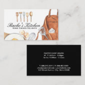 Carte De Visite Ustensiles de cuisine et ingrédients de Cuisine (Devant / Derrière)