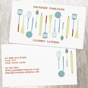 Carte De Visite Ustensiles de cuisine rétro cuisine traiteur