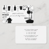 Carte De Visite Ustensiles de cuisson et de Cuisine modernes (Devant / Derrière)