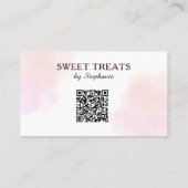 Carte De Visite Ustensiles de cuisson floraux code QR (Dos)