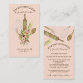 Carte De Visite Ustensiles de cuisson Traiteur Cuisinier Chef vert (Devant / Derrière)