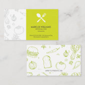 Carte De Visite Ustensiles de restaurant | Chef exécutif (Devant / Derrière)