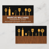 Carte De Visite Ustensiles | Découpe en bois (Devant / Derrière)